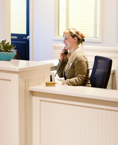 A welcoming reception area at Market Street Dermatology